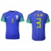 Brasilien Thiago Silva #3 Borta matchtröja VM 2022 Kortärmad Billigt